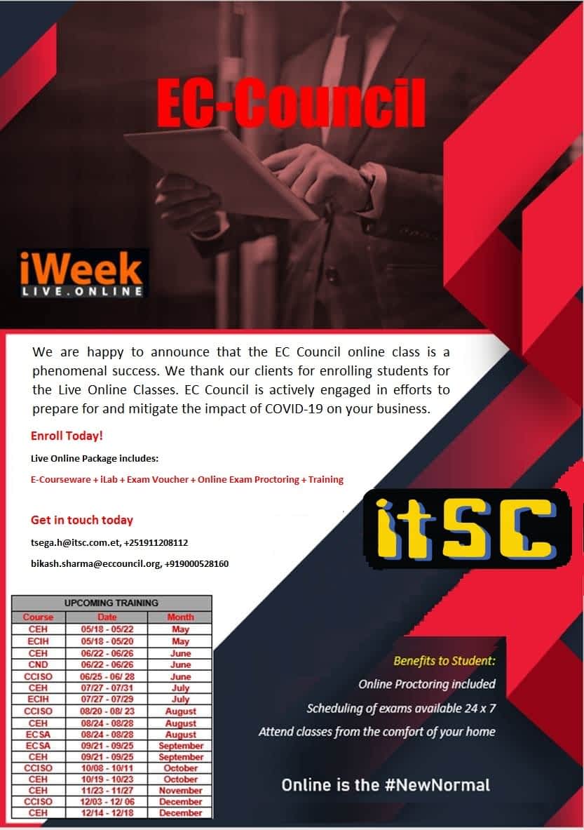 Ec Council Live Online Iweek Itsc Technology Support